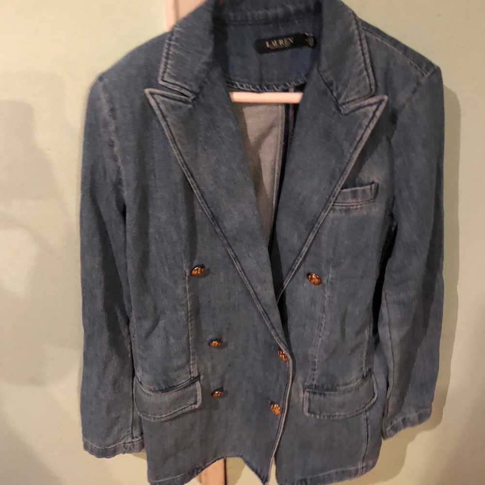 Ralph Lauren double breasted  jean blazer. Size 8